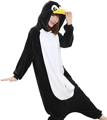 Miniatura 2 de Adrinfly - Disfraz de pingüino unisex para adulto de una sola pieza
