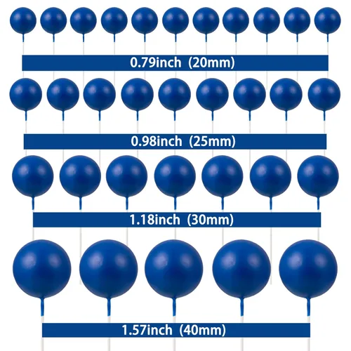Miniatura 2 de Gyufise 30 piezas de adornos para pastel con bolas, adornos para pastel con bolas, adornos para cupcakes con bolas, adornos para pastel con bolas
