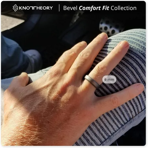 Miniatura 67 de Knot Theory - Anillo de boda de silicón para hombres y mujeres Anillos de goma finos de calidad superior con gran estilo, comodidad; son ideales
