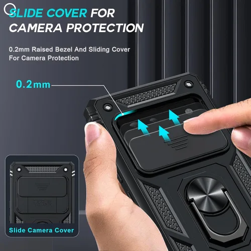Miniatura 2 de LeYi Funda para Google Pixel 6: Funda para teléfono para Pixel 6 con cubierta deslizante para cámara + [2 paquetes] Protector de pantalla de vidrio