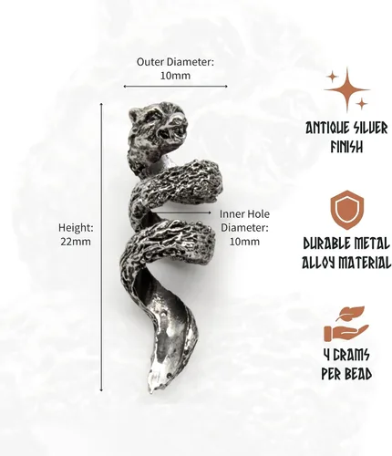 Miniatura 14 de Viking Beard Bead Coil Set (8-Pack) - Norse Rings for Hair, Dreads & Beards