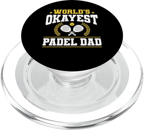 Miniatura 7 de Worlds Okayest Padel Dad Fathers Day Racquet Paddle PopSockets Adhesive PopGrip