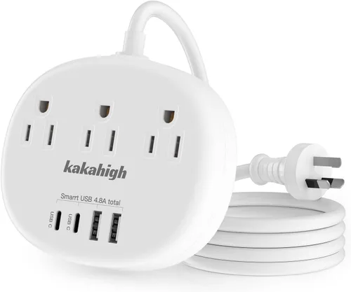 Miniatura 14 de European Travel Plug Adapter with USB C, Multi Country Outlet Adapter with 3 AC Outlets and 4 USB Ports, Type A/C/G/I Plug Adapter for US to Most of