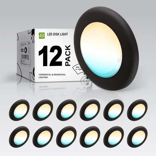Miniatura 23 de ASD Paquete de 12 luces LED de disco de 6 pulgadas, 15 W 5000 K luz diurna 1300 LM CRI90+, luminaria empotrable regulable de techo, montaje en Blanco