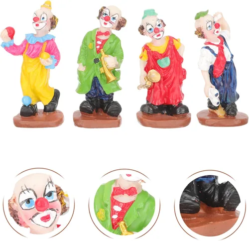 Miniatura 9 de Toyvian Figura de payaso de circo, adorno decorativo en miniatura para bandeja de arena y hogar D Cor modelo de payaso de resina de 3.93 pulgadas