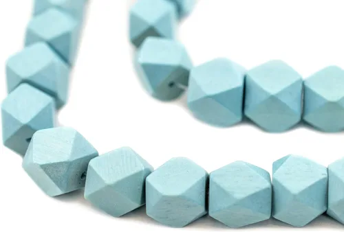 Miniatura 8 de TheBeadChest - Cuentas de madera de cubo sin esquinas azul azul: cuentas orgánicas naturales de corte de diamante de 0.787 in para la fabricación