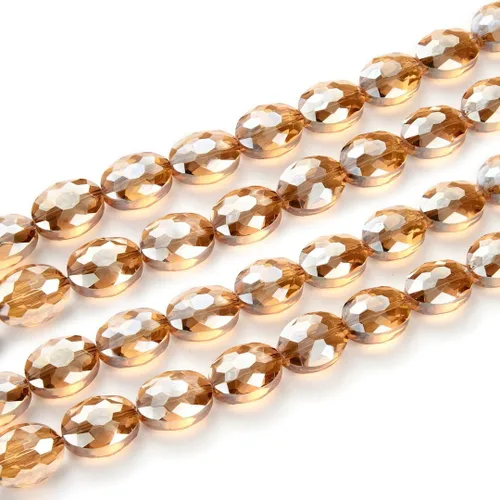 Miniatura 18 de 50pcs Checa 16mm (0.63 inch) Grande facetado Plano Oval Cristal Cuentas Espaciador Amatista Púrpura