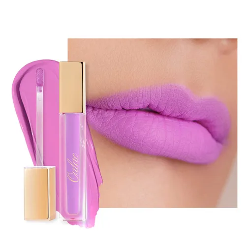 Miniatura 36 de Oulac Lápiz labial rojo líquido mate para mujer, lápiz labial de larga duración, impermeable, sin transferencia, fórmula cremosa de alta 【M08 1000
