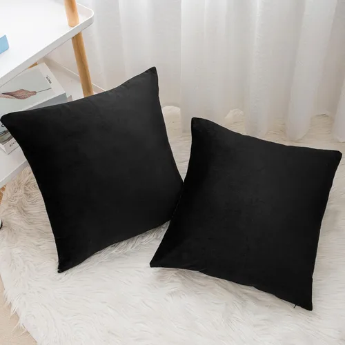 Miniatura 4 de Juego de 2 fundas de almohada decorativas de terciopelo, funda de cojín cuadrada suave para decoración del hogar para sala de estar, sofá o cama