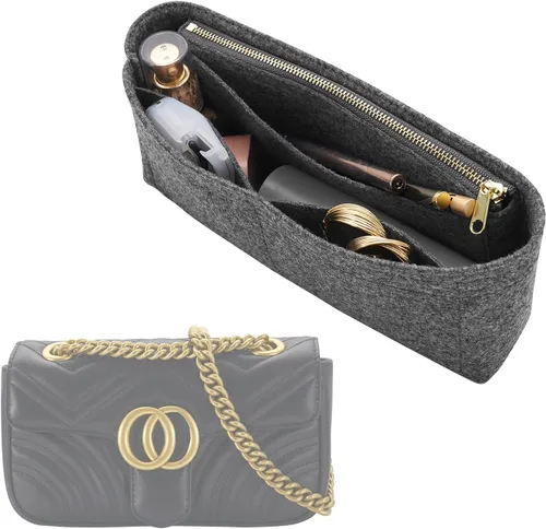 LOUKAYCCI Organizador de fieltro para bolso con cremallera, bolsa de hombro GG Marmont Matelasse, bolsa organizadora para mujer, bolsa de