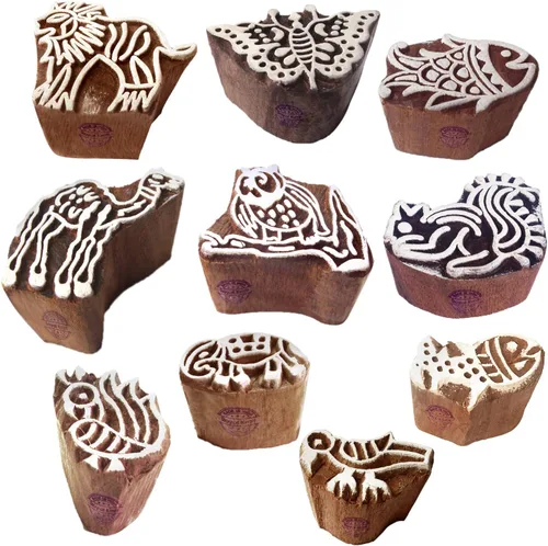 Miniatura 27 de Sellos de impresión de arcilla Arty Crafty pequeños bloques de madera con forma floral (juego de 10) Htag2101