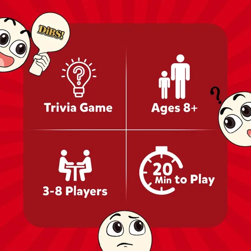 Miniatura 7 de Skillmatics Juego de cartas: DIBS, juego de trivia de ritmo rápido, divertido y educativo para familiares, amigos y fiestas, pensamiento rápido, 10