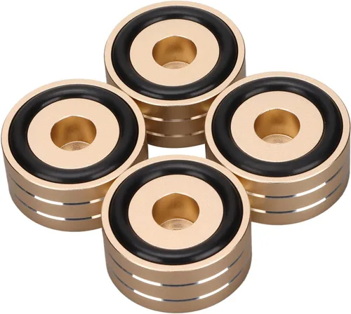 Yunseity 4 piezas de altavoces de 1.575 x 0.787 in, soportes de aislamiento de pies con anillos de goma antideslizantes, soportes de picos de