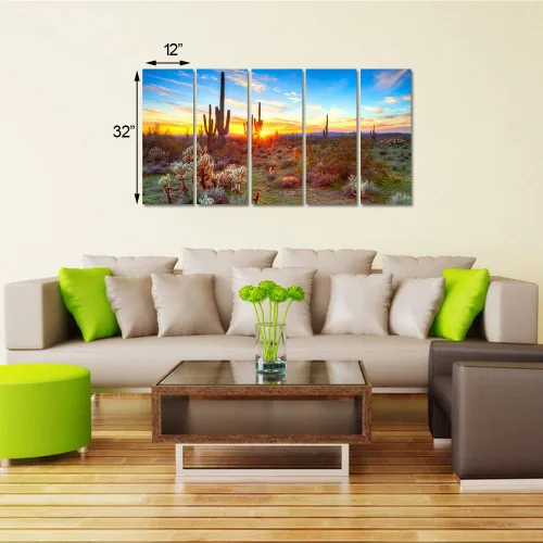 Miniatura 3 de sechars 5 piezas de pintura Arizona extragrande del desierto de Sonora al atardecer impresión en lienzo Arizona Cactus paisaje ilustraciones