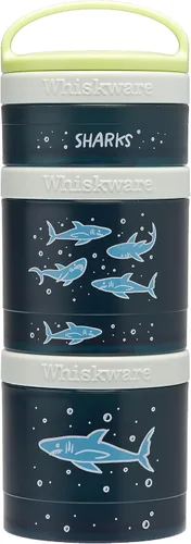 Miniatura 8 de Whiskware - Dinosaurios - Recipientes apilables para aperitivos para niños y niños pequeños, 3 vasos apilables para la escuela y los viajes