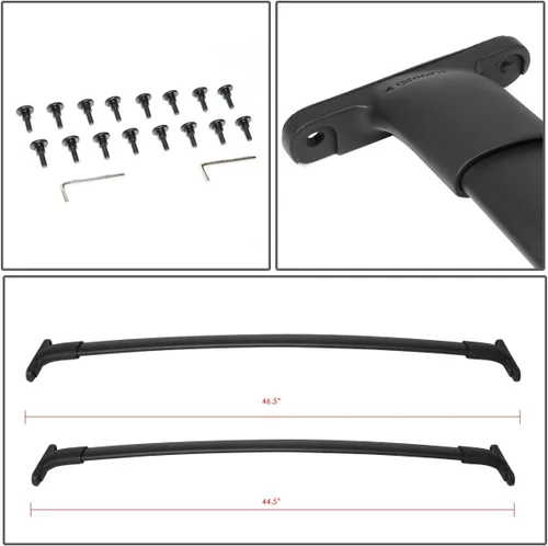 Miniatura 5 de DNA MOTORING PT-ZTL-8028 - Par de barras transversales de aluminio para techo de automóvil, compatibles con Explorer 2016-2018, color negro