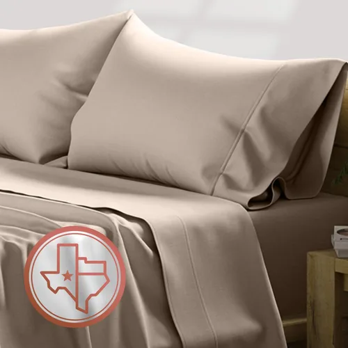 Miniatura 37 de TEXAS LINEN CO. Juego de sábanas de algodón egipcio Split King - 600 número de hilos, 5 piezas, sábanas blancas para cama ajustable, fibra 19: Raya