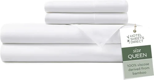 Miniatura 78 de Hotel Sheets Direct Juego de Sábanas de Cama de 4 Piezas, Tamaño California King, 100% Viscosa Derivada de Bambú, Juego de Sábanas con 2 Fundas