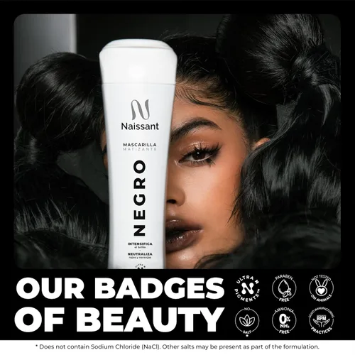Miniatura 11 de naissant Mascarilla tonificante para cabello negro frío Pigmentos de ultra alta pureza Neutraliza los matices rojos y anaranjados Ácido
