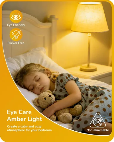 Miniatura 5 de EDISHINE Bombillas amarillas A19, 9 W (equivalente a 60 W), 600 lm 2400 K ámbar Glow bombillas para exteriores, no regulables, base media E26