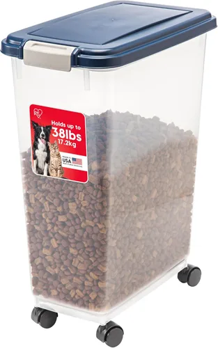 Miniatura 13 de IRIS USA Contenedor hermético de almacenamiento de alimentos para perros, hasta 30 libras, con ruedas, para almacenamiento de alimentos para perros