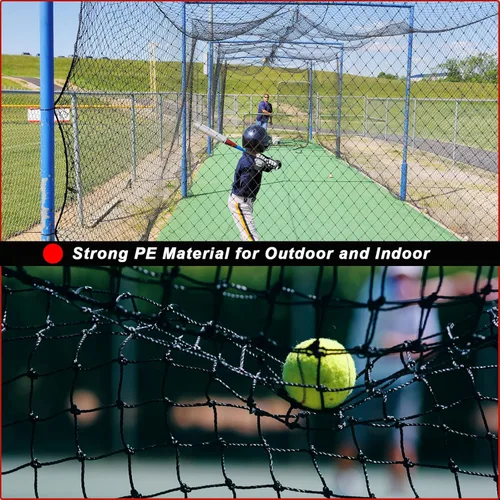 Miniatura 7 de Red de jaula de bateo de béisbol y sóftbol con receptor realista, solo red, red de jaula de bateo para práctica en el patio trasero, red deportiva