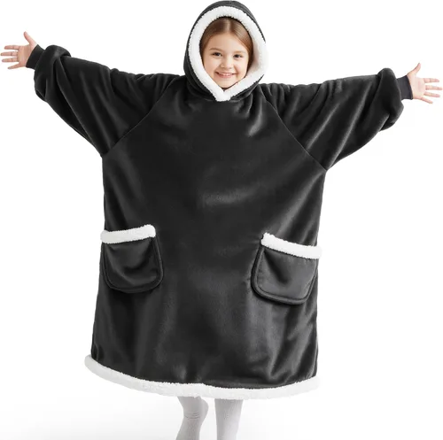 Miniatura 39 de Bedsure Manta con Capucha, Manta Portátil con Capucha como Regalos para Mamá, Regalos de Cumpleaños para Mujeres, Niños y Adolescentes, Sudadera