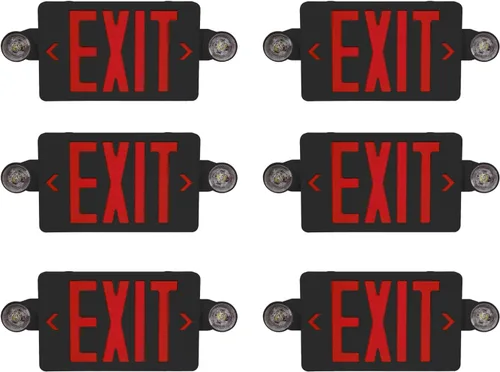 Miniatura 9 de CM MZY Señal de salida LED con luces de emergencia, luz de señal de salida con batería de respaldo, luces de emergencia de letra roja con dos Rojo