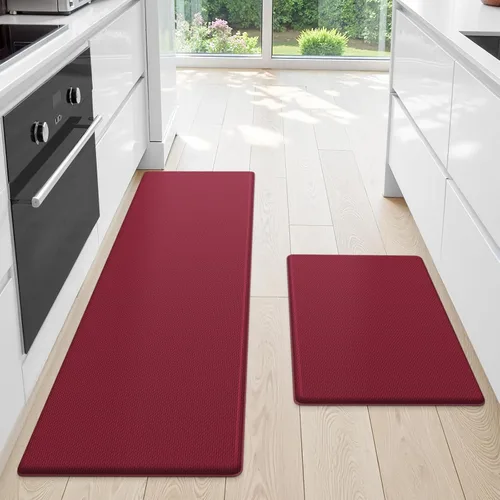 Miniatura 23 de StepLively Tapete de cocina, 2 piezas, tapetes de cocina acolchados para piso, juego de alfombras de cocina antifatiga, tapete antideslizante
