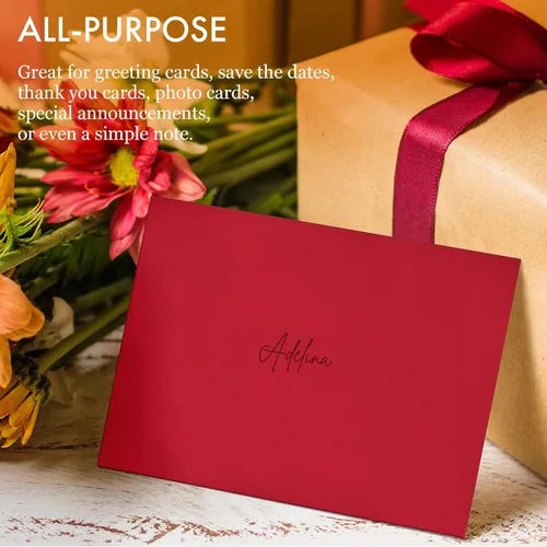 Miniatura 6 de Sobres de invitación, paquete de 100 sobres de 5 x 7 pulgadas, sobres A7 para invitaciones, rojo, 5 1/4 x 7 1/4 pulgadas