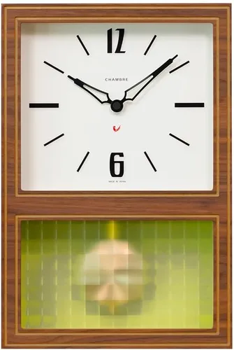 Miniatura 10 de Reloj de pared con péndulo, reloj de escritorio japonés hecho a mano con madera maciza de haya, roble y nogal, sin tictac, funciona