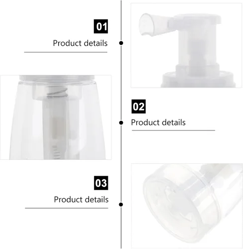 Miniatura 2 de Botella de spray de viaje, pulverizador de polvo transparente, botella de viaje de plástico vacía para peluquería, salón de oficina, botellas