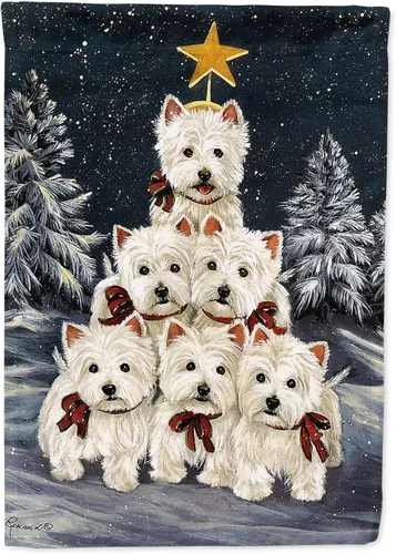 Miniatura 271 de Caroline's Treasures PPP3097CHF - Pijama de Navidad con diseño de bulldog francés para colgar en la pared, poliéster, tamaño de casa, multicolor
