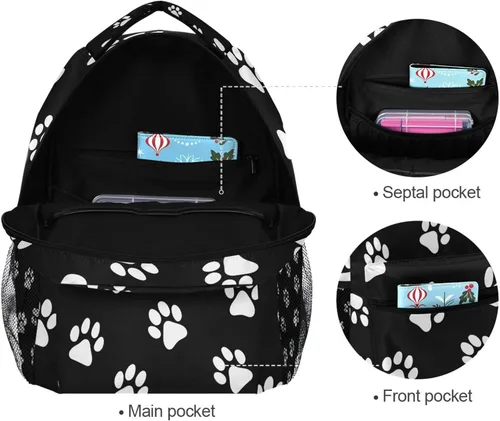Miniatura 7 de Mochila con estampado de patas de perro, animal y cachorro, mochila escolar para adultos, casual, bolsa universitaria, bolsa de viaje con Color4