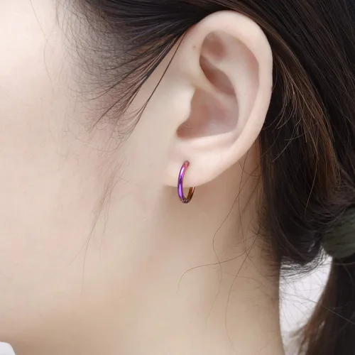 Miniatura 4 de Aretes de aro finos de acero inoxidable quirúrgico de 0.236 in0.315 in0.394 in, aretes de aro pequeños para mujeres y hombres