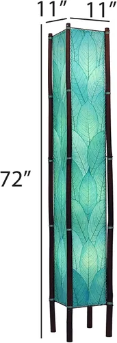 Miniatura 4 de Eangee Home Design Fortune - Lámpara de pie gigante con pantalla azul marino hecha de hojas de cacao real, 11 pulgadas de largo x 11 pulgadas