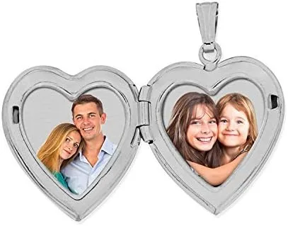 Miniatura 2 de PicturesOnGold Personalized Always in My Heart Silver Or Gold Heart Locket Pendant Necklace