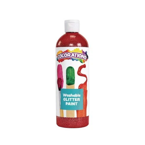 Colorations Pintura lavable con purpurina, roja, no tóxica, vibrante, atrevida, pintura para niños, manualidades, pasatiempos, diversión,