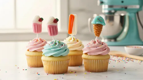 Miniatura 6 de Paletas de postre de caramelo de 24 unidades, batido, helado y paleta, crema de fresa, crema de naranja y lechones de crema de arándanos