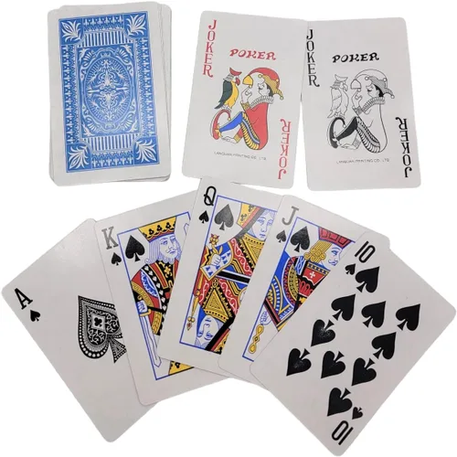 Miniatura 6 de Zugar Land Naipes económicos: 2 barajas (1 baraja roja y 1 azul) de 2.3/8 pulgadas por 3.3/8 pulgadas (2.165 in x 3.386 in) con revestimiento