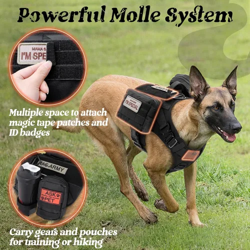 Miniatura 7 de rabbitgoo - Arnés táctico para perros pequeños, arnés resistente para mascotas con asa, chaleco de servicio sin tirones para razas pequeñas, chaleco