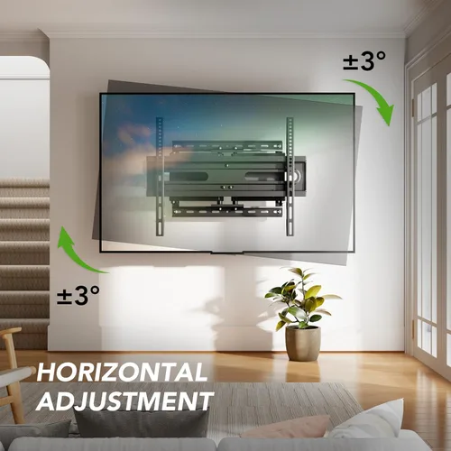 Miniatura 6 de AX WABER Soporte de pared para TV de 32 a 65 pulgadas, brazo articulado dual con giro e inclinación, Max VESA 15.748x15.748 in, se adapta a pernos