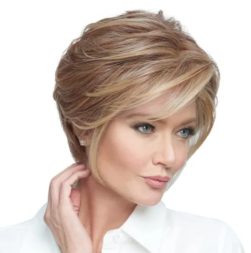 Miniatura 15 de Raquel Welch Go To Style - Peluca de pelo corto versátil y favorecedora de Hairuwear, gorra media, castaño iluminado por el sol RL10/12
