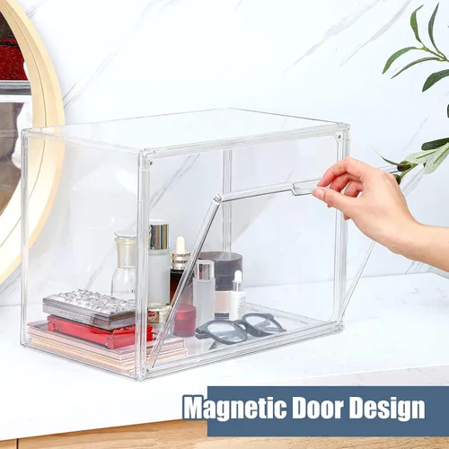 Miniatura 4 de Geetery Paquete de 8 organizadores de bolsos para armario, vitrina de acrílico transparente grande, caja de almacenamiento con puerta magnética
