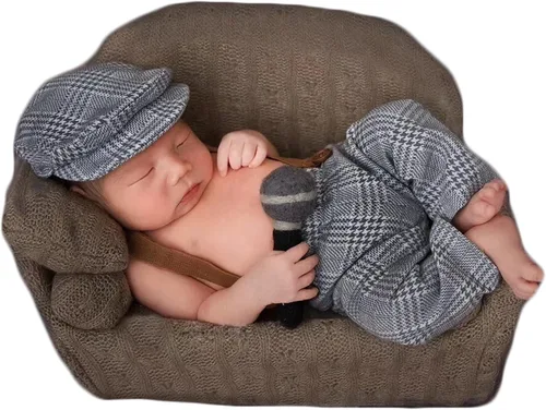 Zeroest Newborn Photography Outfits Boy, Suspenders & Hat for Baby Boys | Baby Photography Props for Newborn Photo Shoots