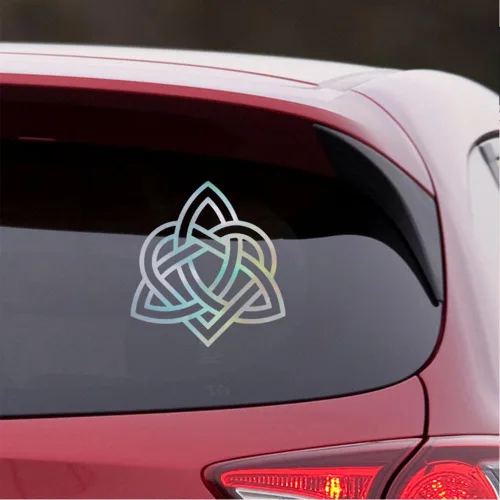 Miniatura 2 de Corazón celta triquetra nudo 1 (holograma) (juego de 2) calcomanías de vinilo impermeables de alta calidad para teléfono portátil, accesorio