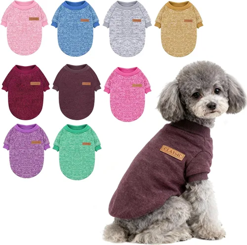 Miniatura 9 de Idepet Suéter clásico para perro, abrigo de vellón para perros pequeños, medianos, ropa cálida para perros y gatos, disfraces suaves para cachorros