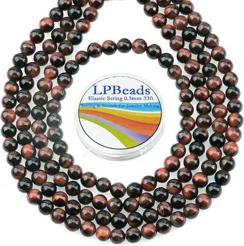 Miniatura 18 de LPBeads 100 piezas de cuentas sueltas de jade blanco natural pulido de 8 mm y redondo con cordón elástico para hacer joyas y pulseras Jade blanco