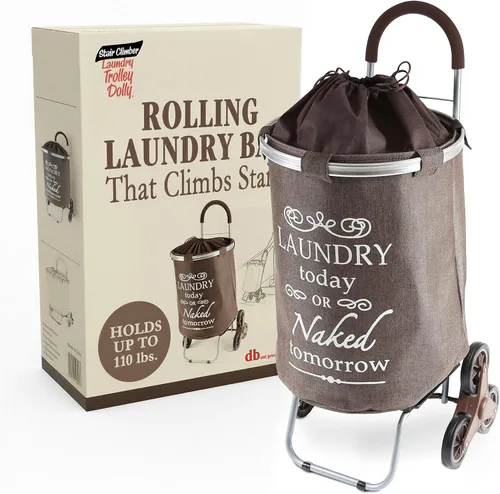 Miniatura 13 de dbest products Carrito de lavandería grande Gris