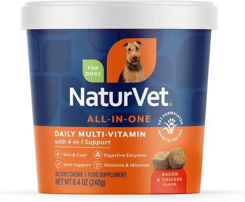 Miniatura 9 de NaturVet Suplemento Todo en Uno para Perros - para el Apoyo de las Articulaciones, Digestión, Cuidado de la Piel y el Pelaje – Multivitamínico